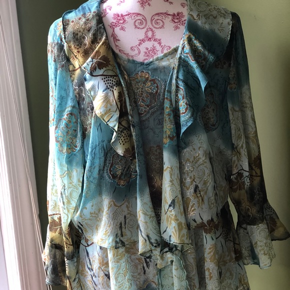 SHEER TANK AND CARDI PLUS SIZE SET! - Picture 2 of 6